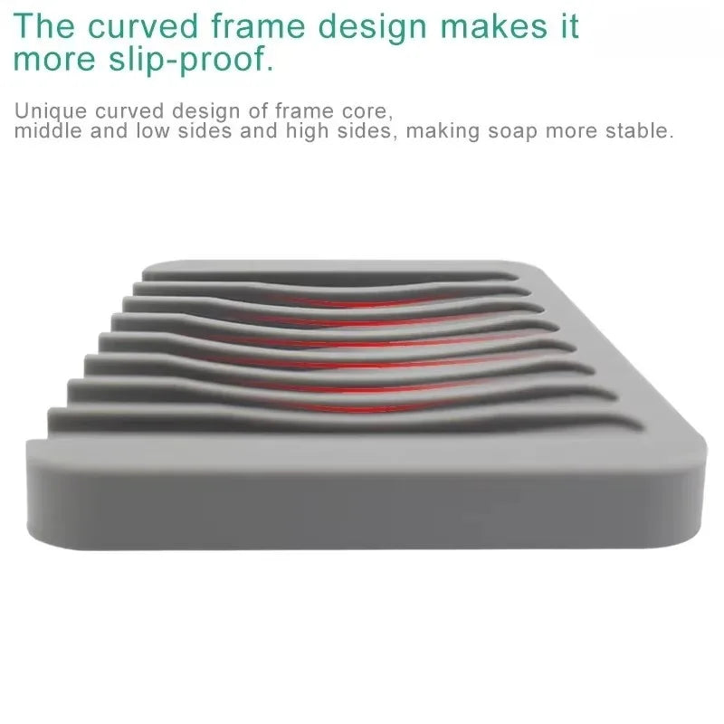 Self-Draining Silicone Soap Dish and Sponge Holder