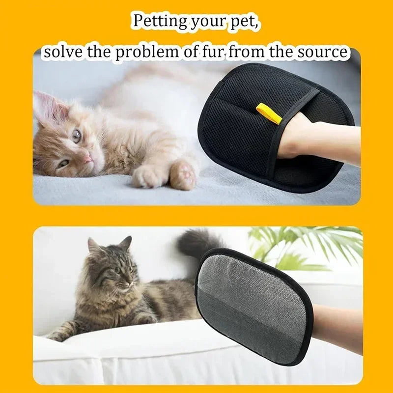 Electrostatic Pet Hair Removal Grooming Gloves