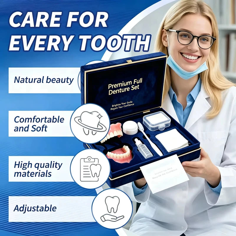 Instant Realistic Cosmetic Denture Set for Upper and Lower Teeth