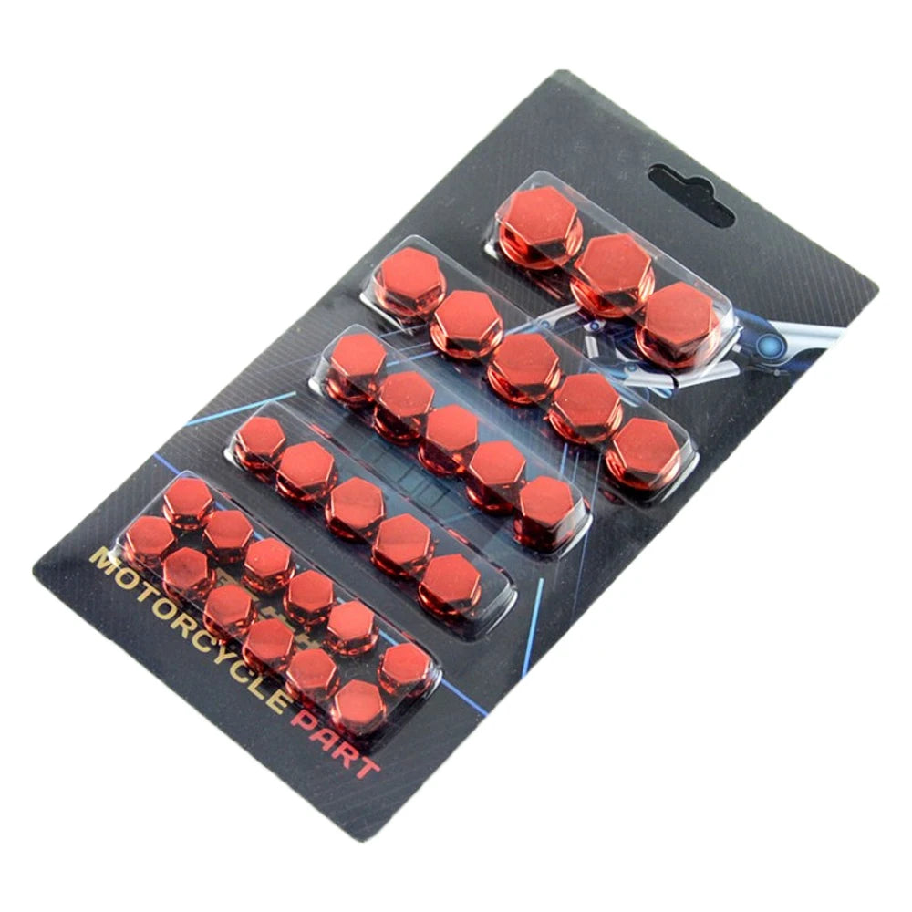 30-Piece Colorful Motorcycle Screw Nut Covers - 22