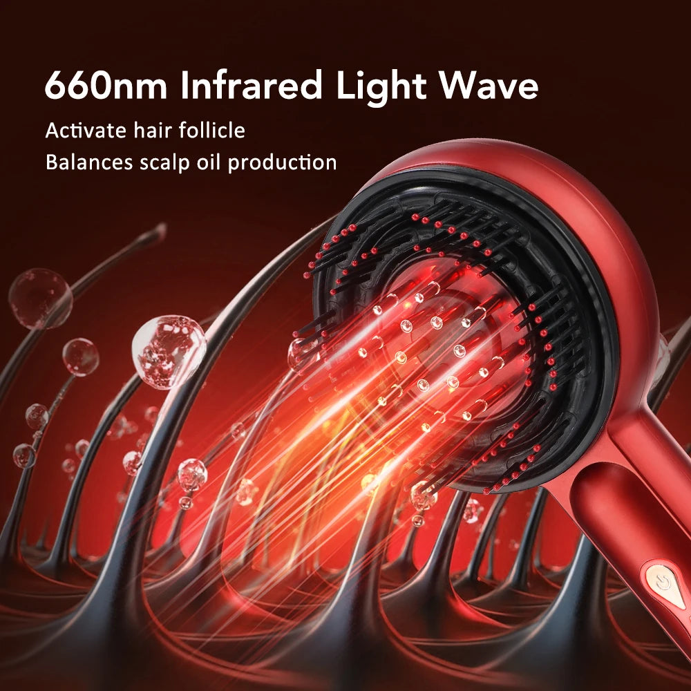 Electric Scalp Massage Comb with Serum Applicator for Hair Growth