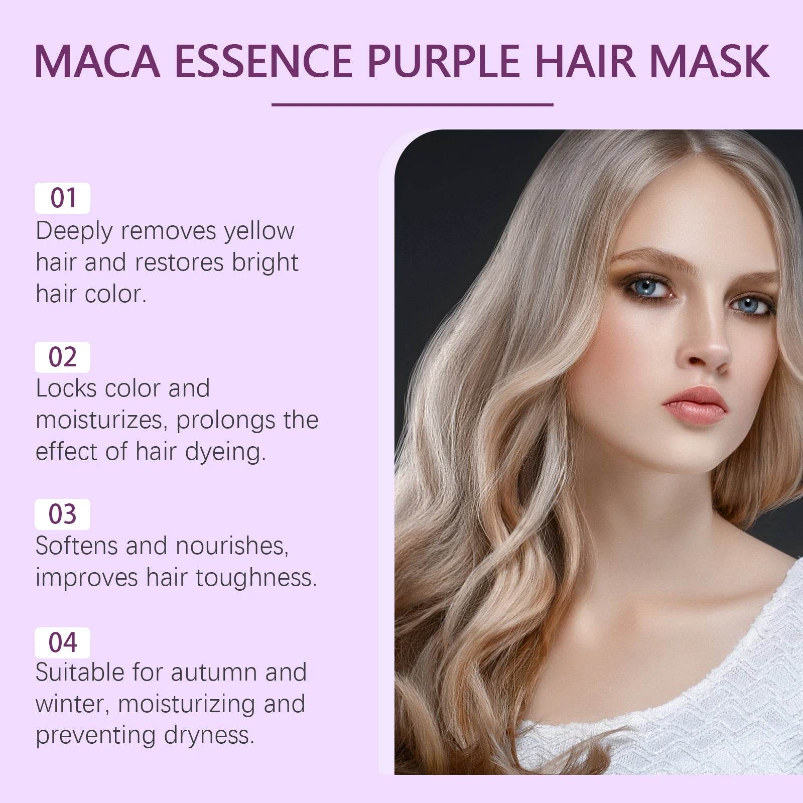 Purple Hair Mask and Shampoo Set for Color Protection - 9