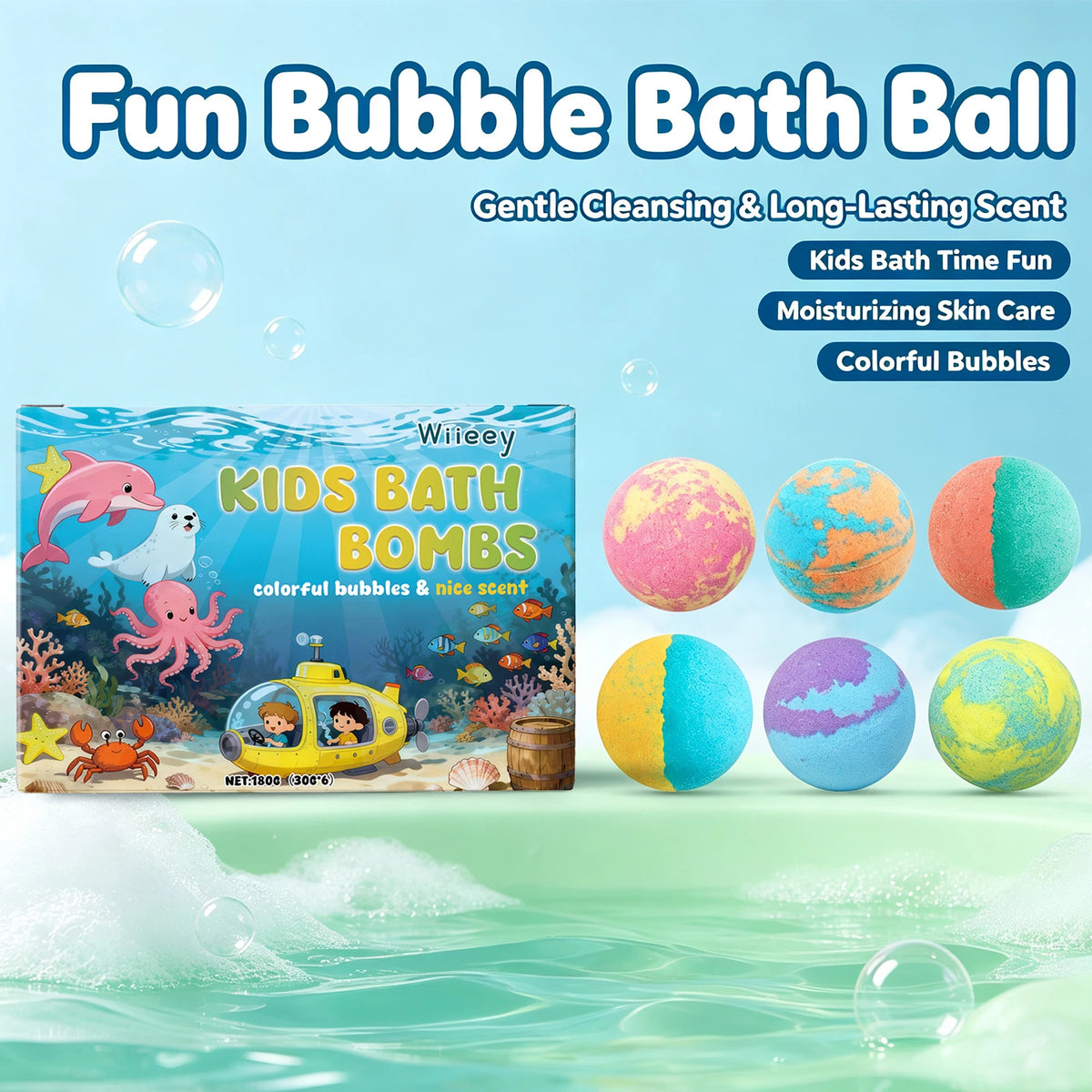 Kids Moisturizing Fizzy Bath Bomb Gift Set