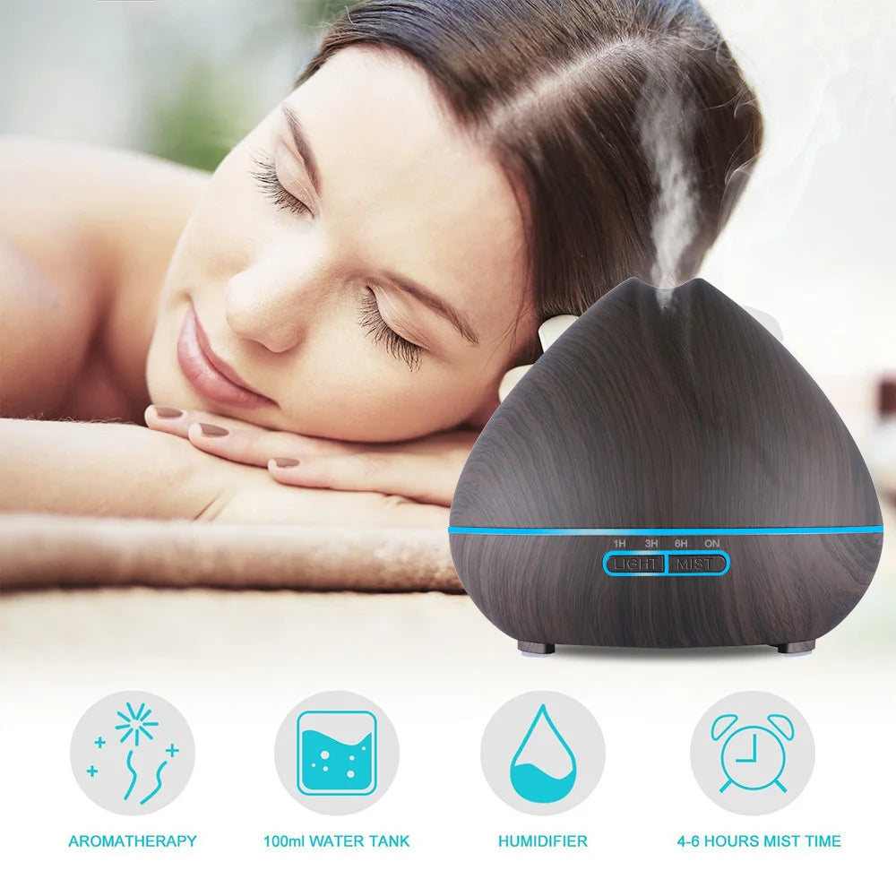 Ultrasonic Aroma Diffuser with 7 Color LED Lights and Remote Control