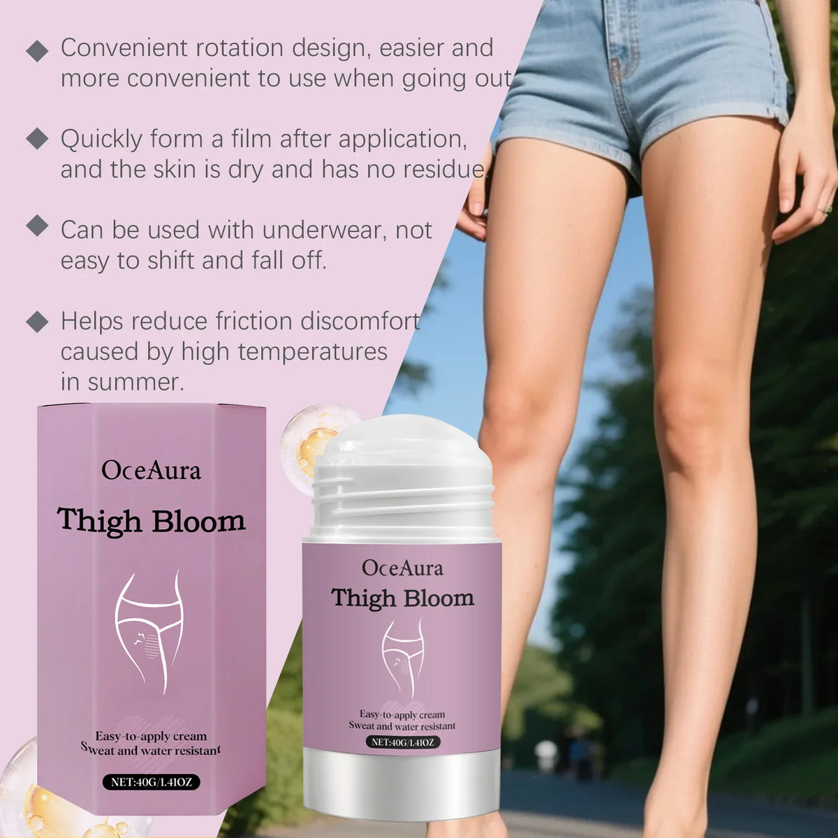 Anti-Chafe Thigh Balm Stick for Friction Prevention