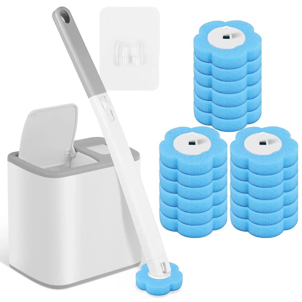 Wall-Mounted Disposable Toilet Brush with Long Handle