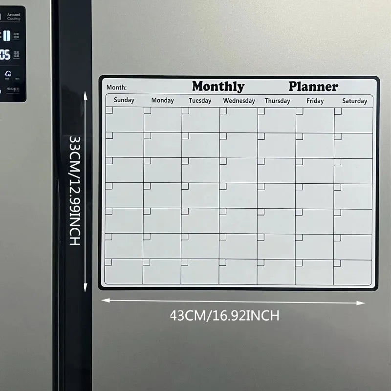 Magnetic Refrigerator Dry Erase Monthly Calendar Planner - 6