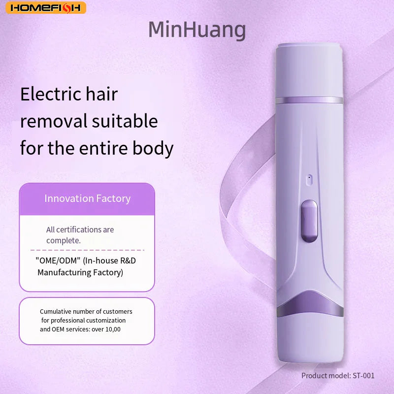 2-in-1 Painless Electric Razor and Hair Remover for Women