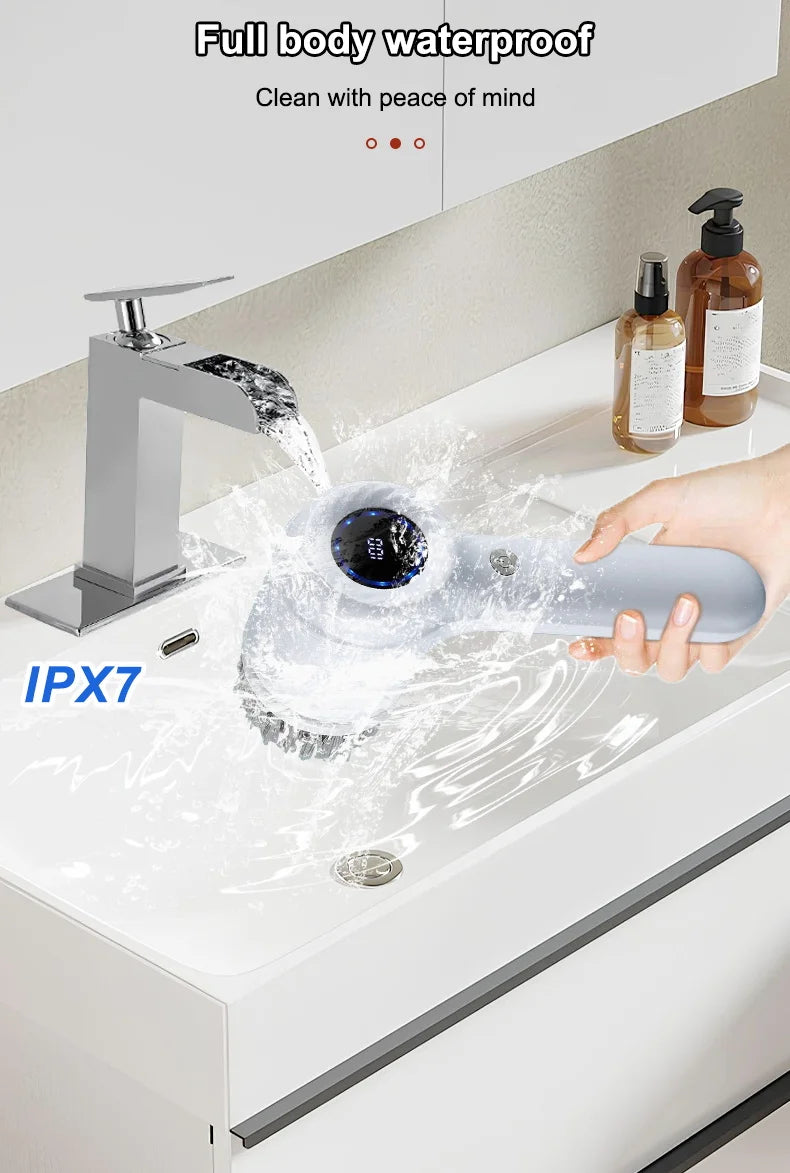 Electric Rotary Cleaning Brush for Kitchen and Bathroom