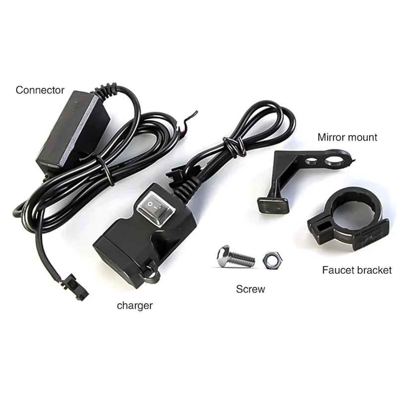 Dual USB Motorcycle Handlebar Phone Charger - 3