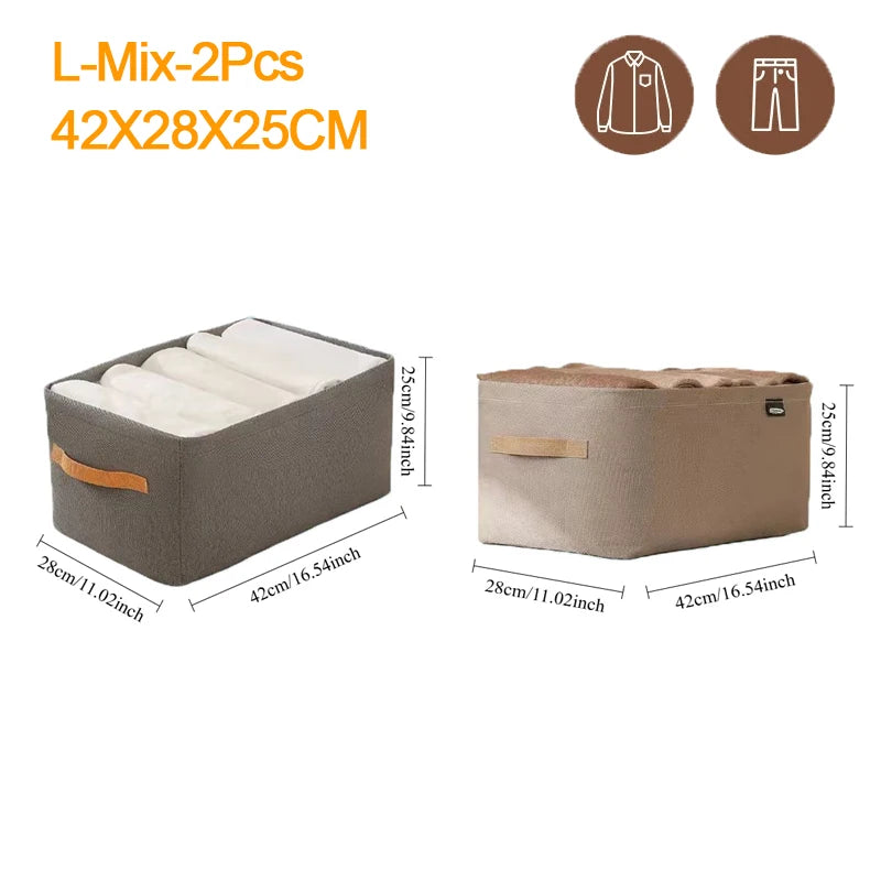 Foldable Fabric Clothing and Closet Organizer Storage Box
