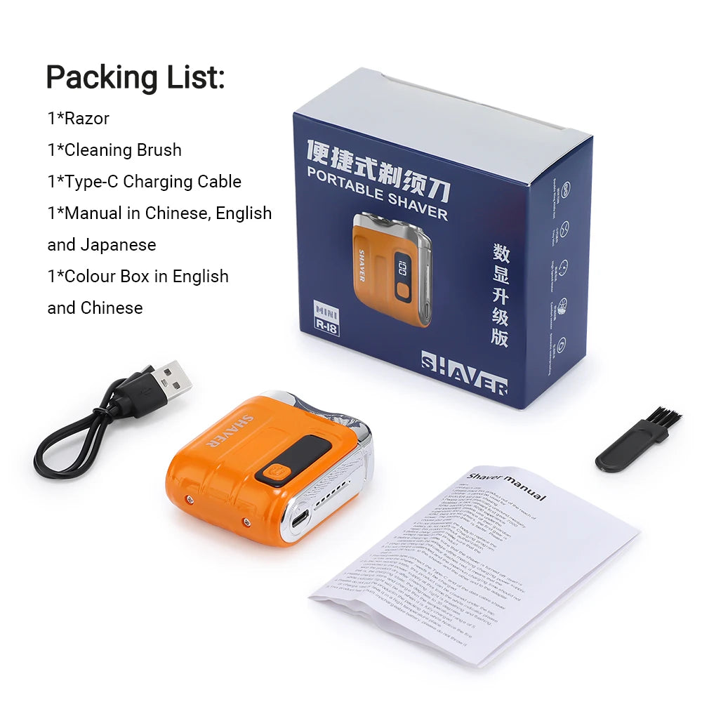 Portable Electric Dual Head Shaver for Men
