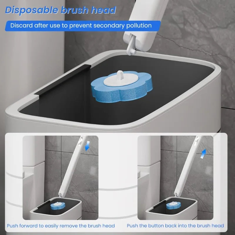 Disposable Toilet Brush with Wall-Mount Holder