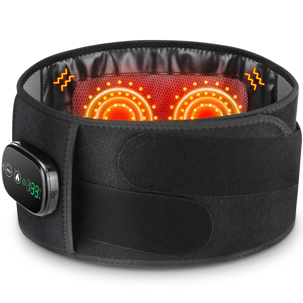 Heated Lower Back Massage Belt with Red Light Therapy
