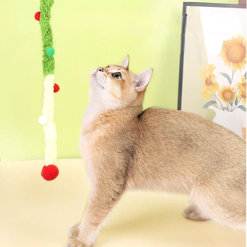 Interactive Plush Cat Teaser Wand Toy