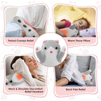 USB Heated Cat Plush Pillow with 5 Heat Settings and Timer