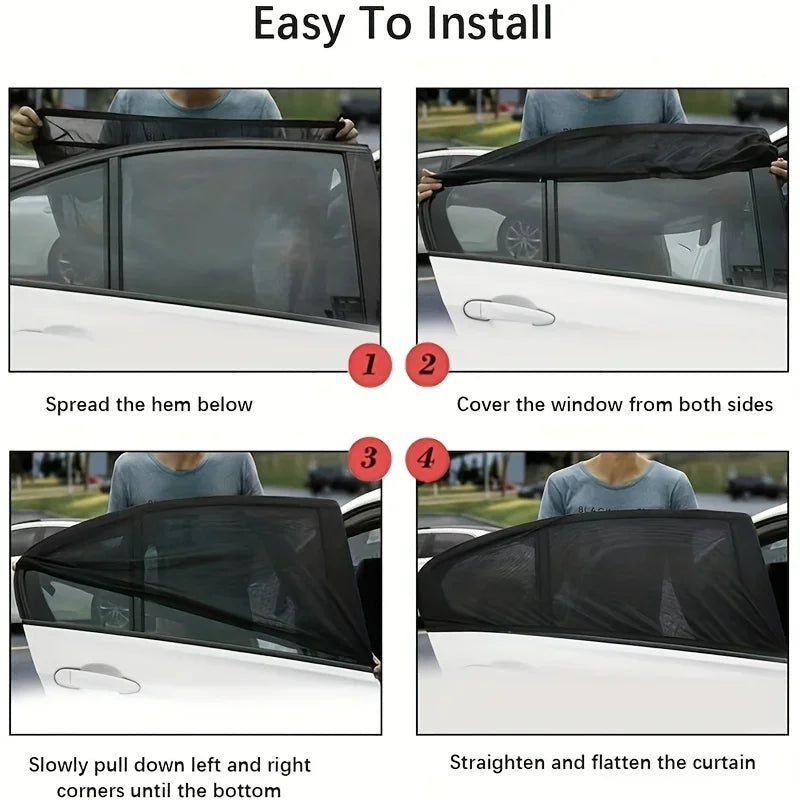 Breathable Car Window Sun Shade and Mosquito Mesh - 5
