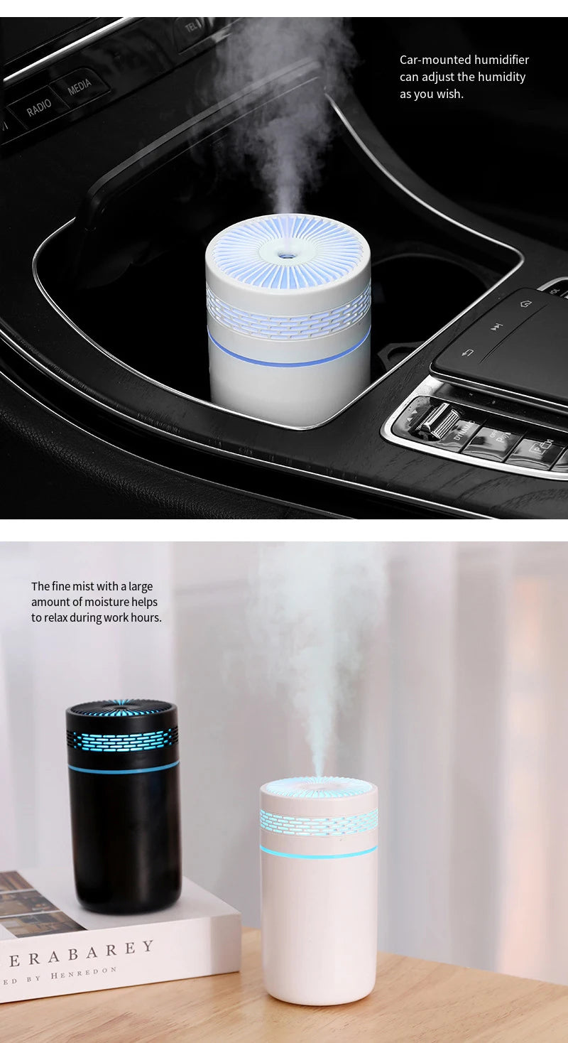 Portable Mini LED Car and Desk Humidifier