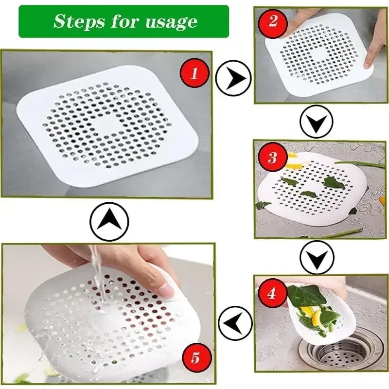 Anti-Clog Silicone Hair Catcher and Drain Strainer - 6