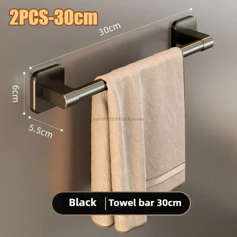 Wall Mounted Adhesive Towel Rack for Bathroom and Kitchen