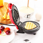 Mini Heart-Shaped Electric Waffle Maker for Breakfast