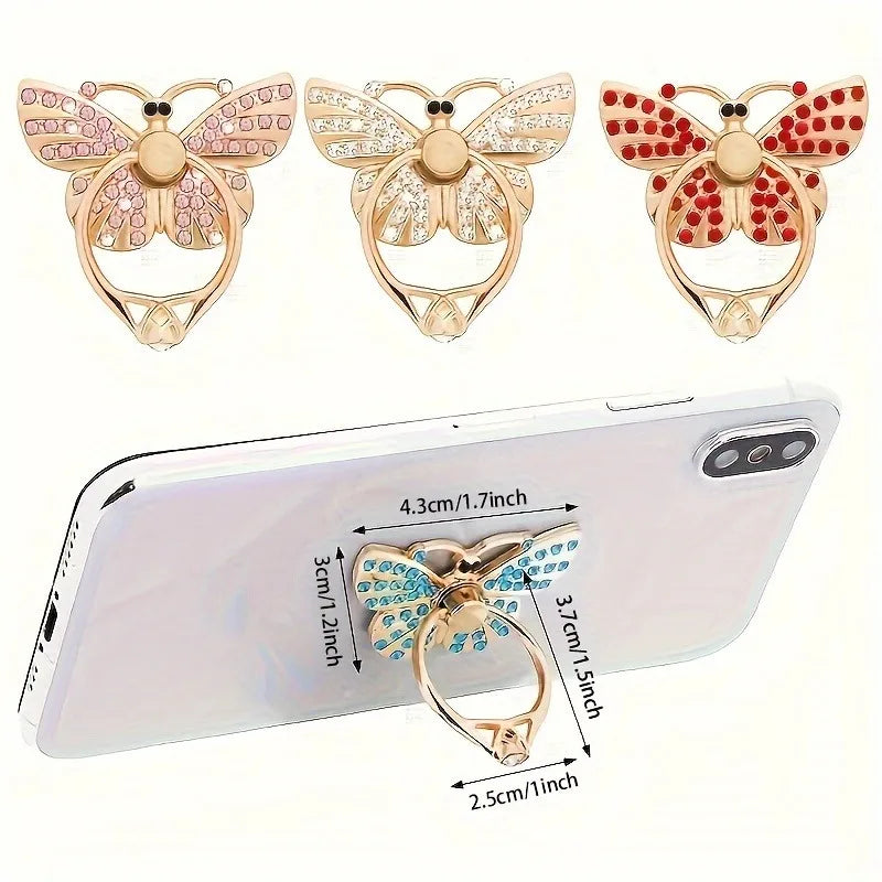 Glitter Butterfly Phone Ring Holder Kickstand