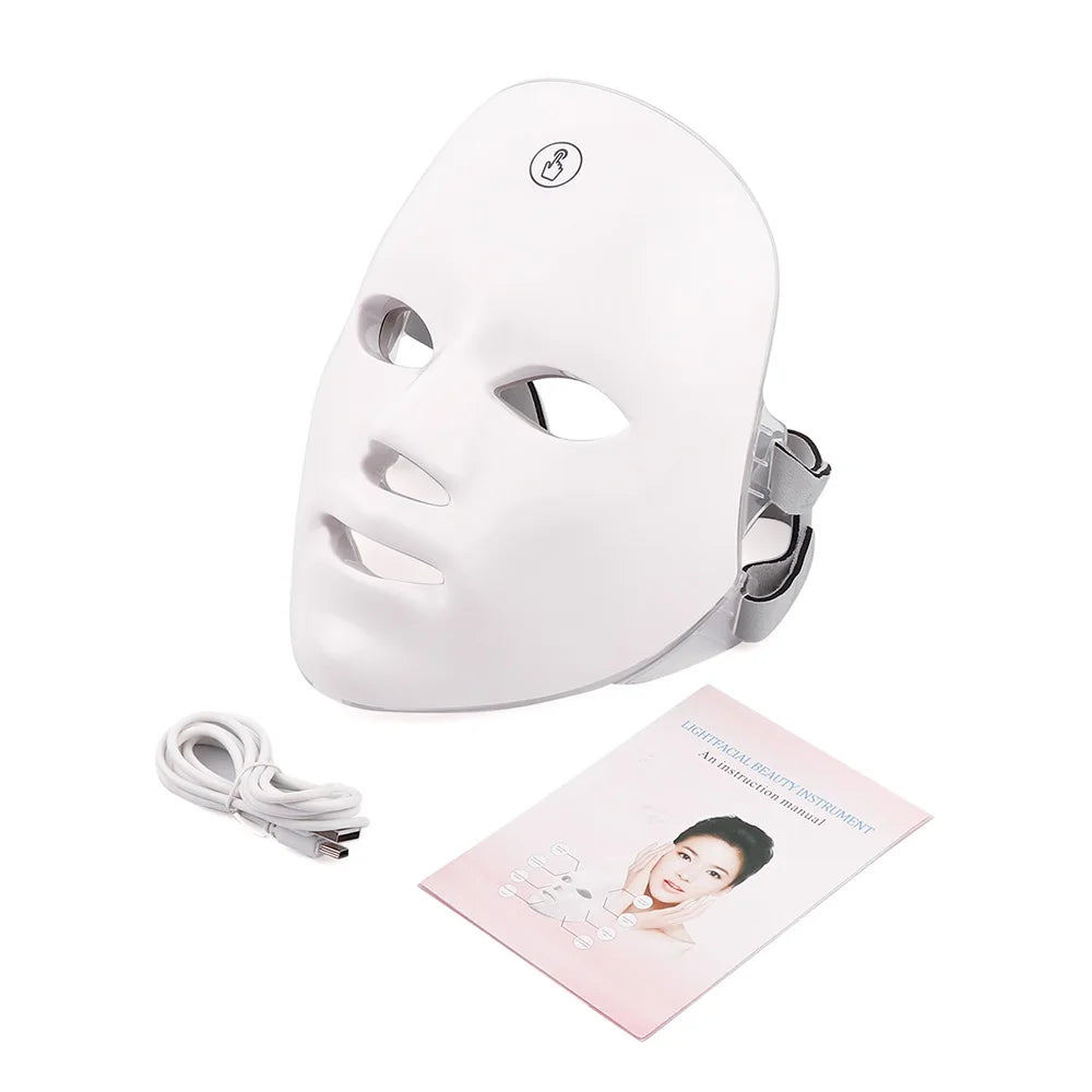 7-Color Rechargeable LED Facial Mask for Skin Rejuvenation - 12