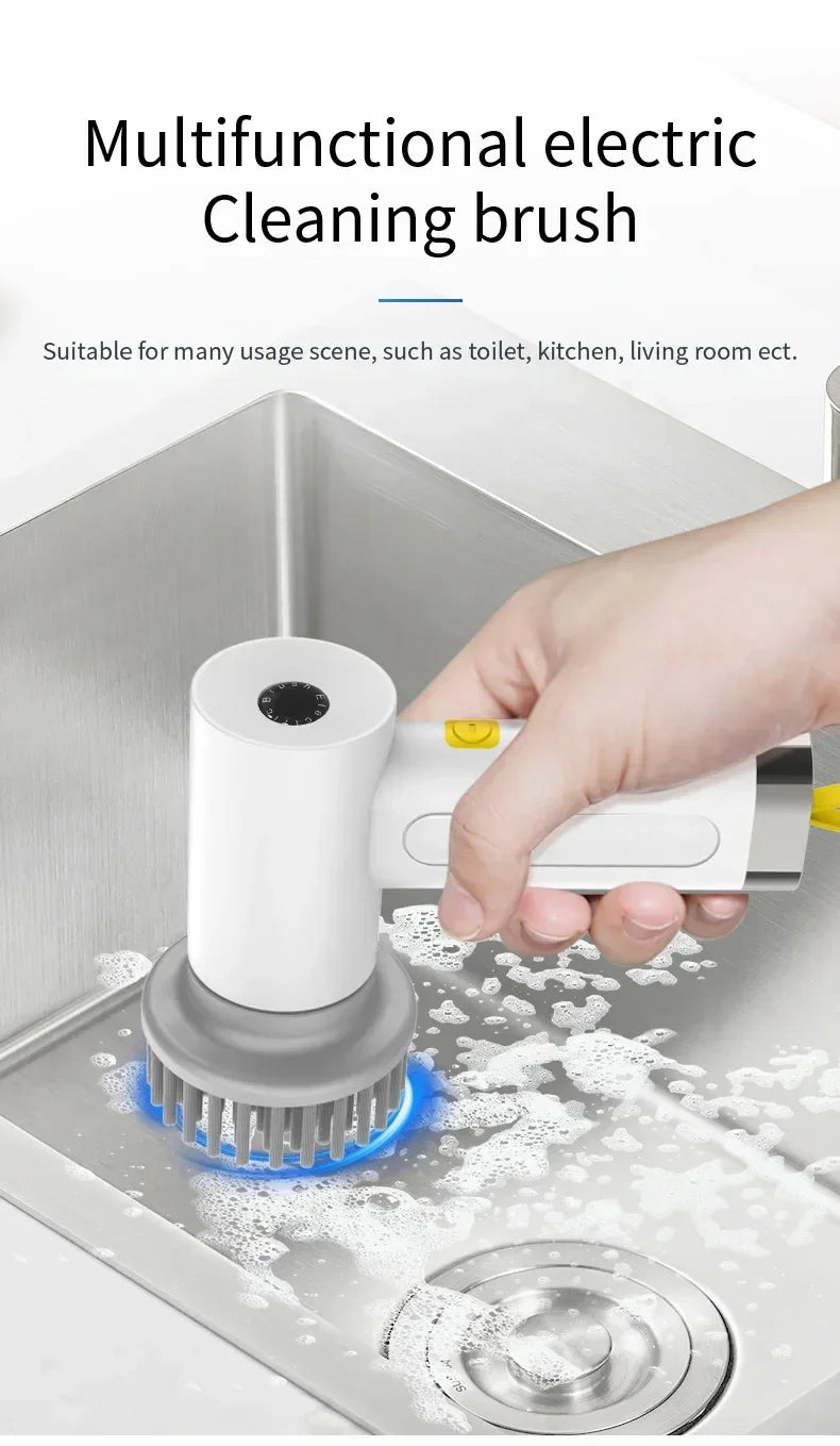 4-in-1 Electric Handheld Power Scrubber for Household Cleaning