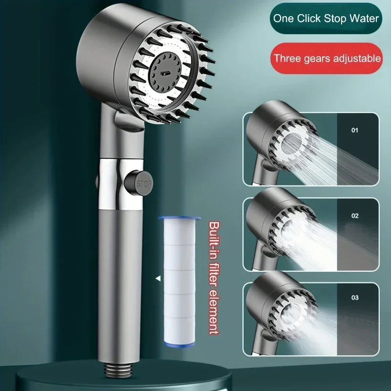 4-Mode High-Pressure Handheld Filtered Shower Head