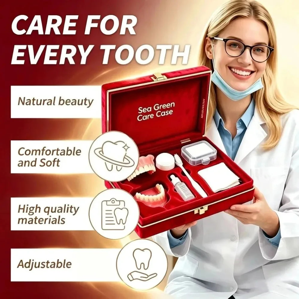 Full-Mouth Silicone Comfort Denture Set with Storage Case