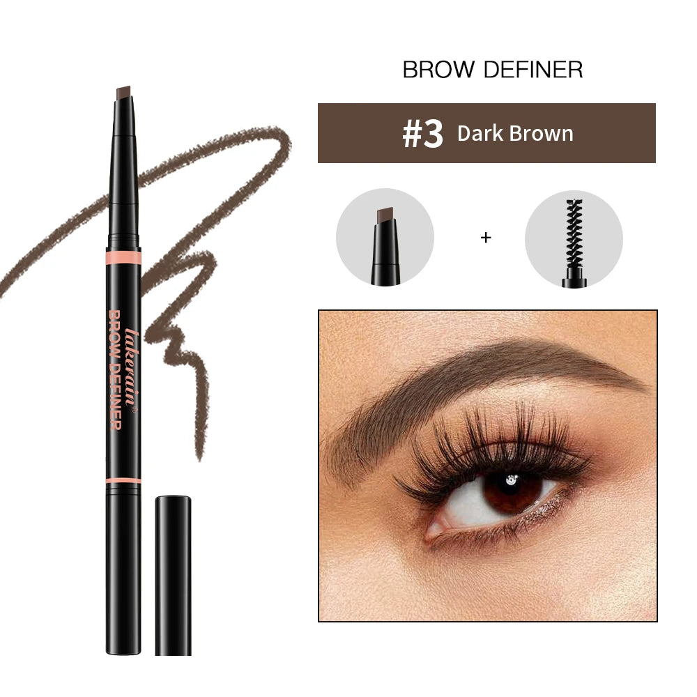 Waterproof Triangular Tip Eyebrow Pencil with Grooming Brush - 22