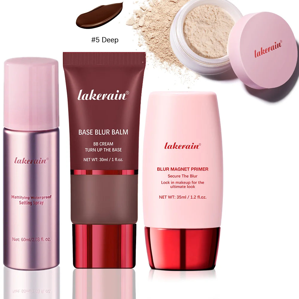4-Piece Long-Lasting Waterproof Makeup Base and Setting Set - 35