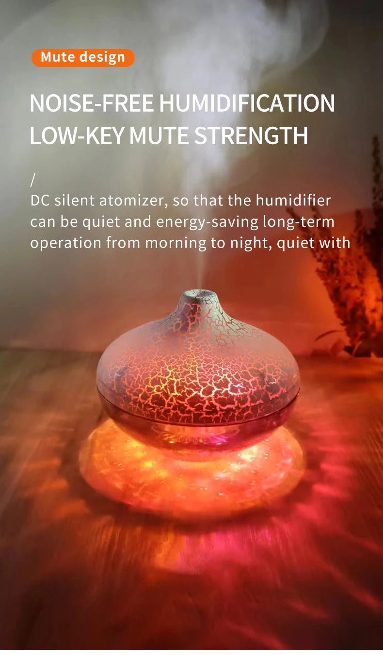 Crystal Crack LED Desktop Humidifier for Home and Bedroom