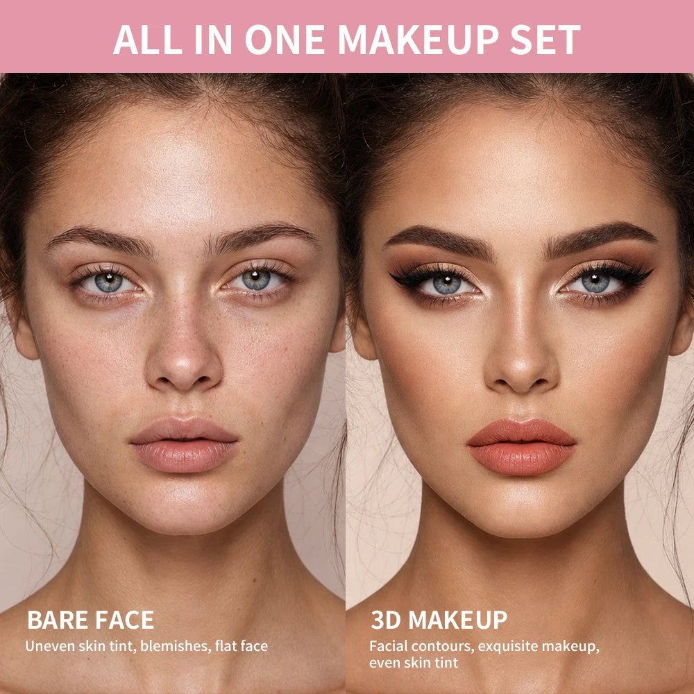 All-in-One Professional Full Face Makeup Cosmetic Kit - 21