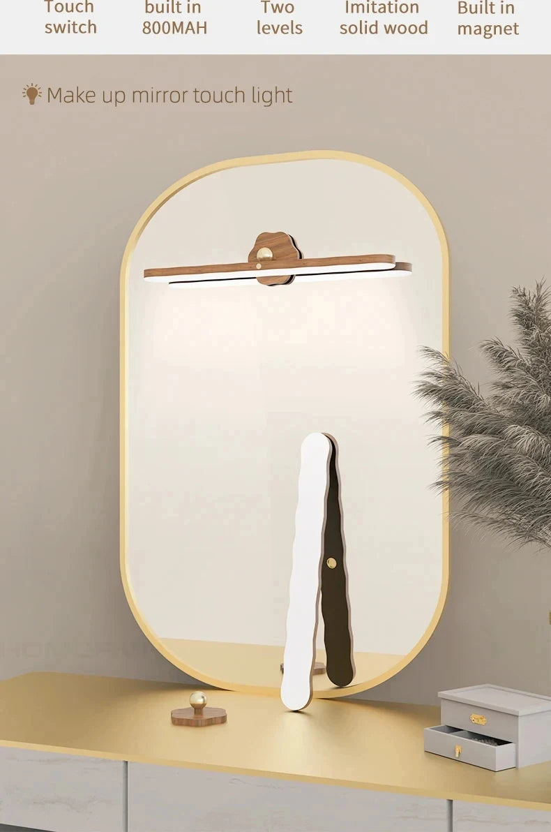 Portable Rechargeable Wooden Magnetic LED Wall Lamp - 7