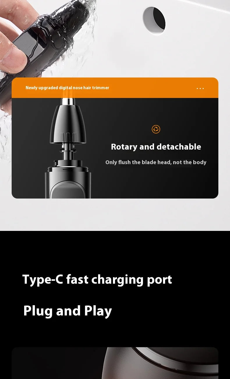 Rechargeable Electric Nose and Ear Hair Trimmer - 14