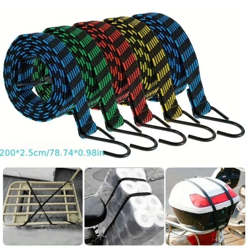 Heavy-Duty Elastic Bungee Cord with Metal Hooks for Cargo - 1