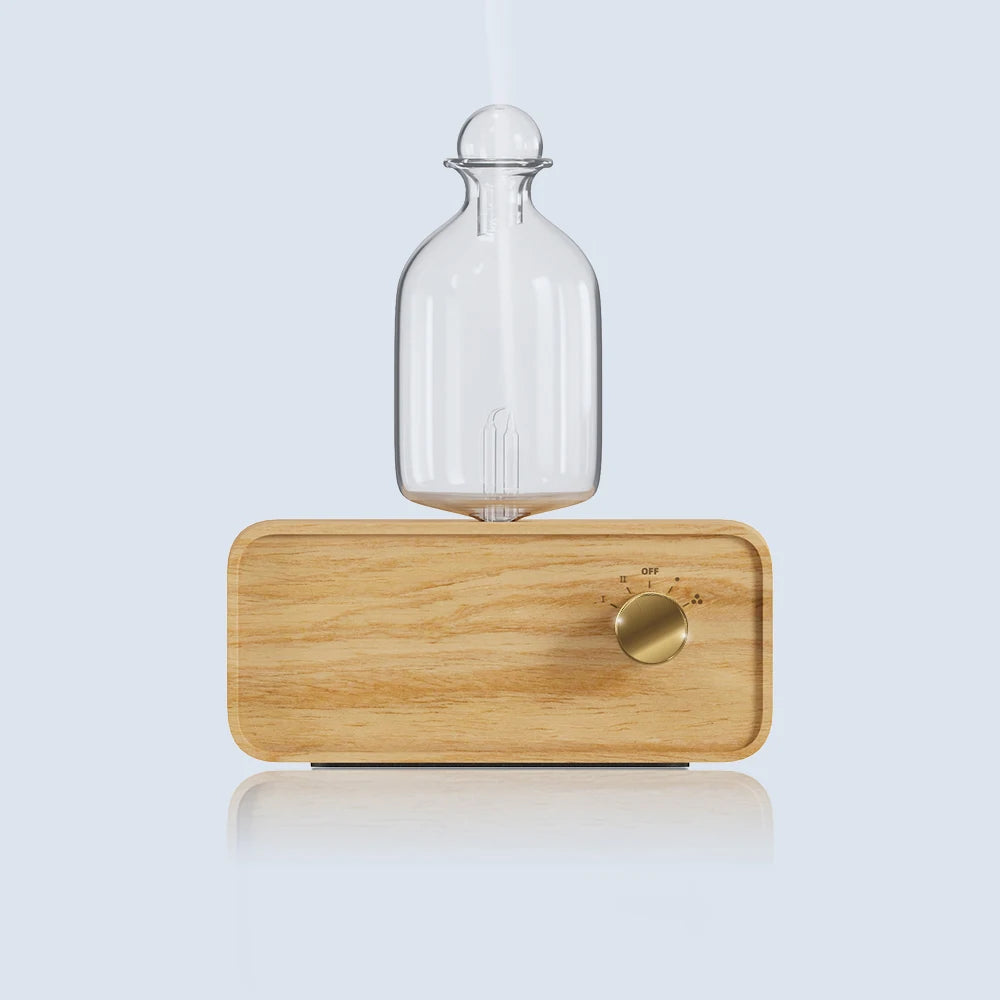 Waterless Wood and Glass Essential Oil Aromatherapy Diffuser