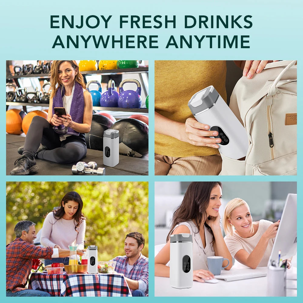Portable 12-Blade Electric Juicer Cup with Digital Display