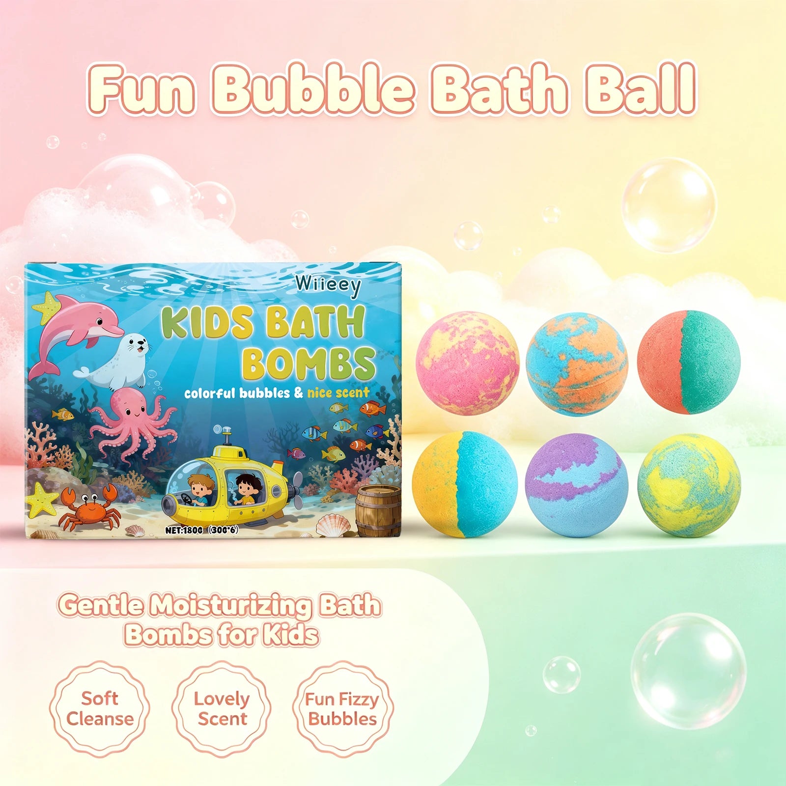 Kids Moisturizing Fizzy Bath Bomb Gift Set - 1