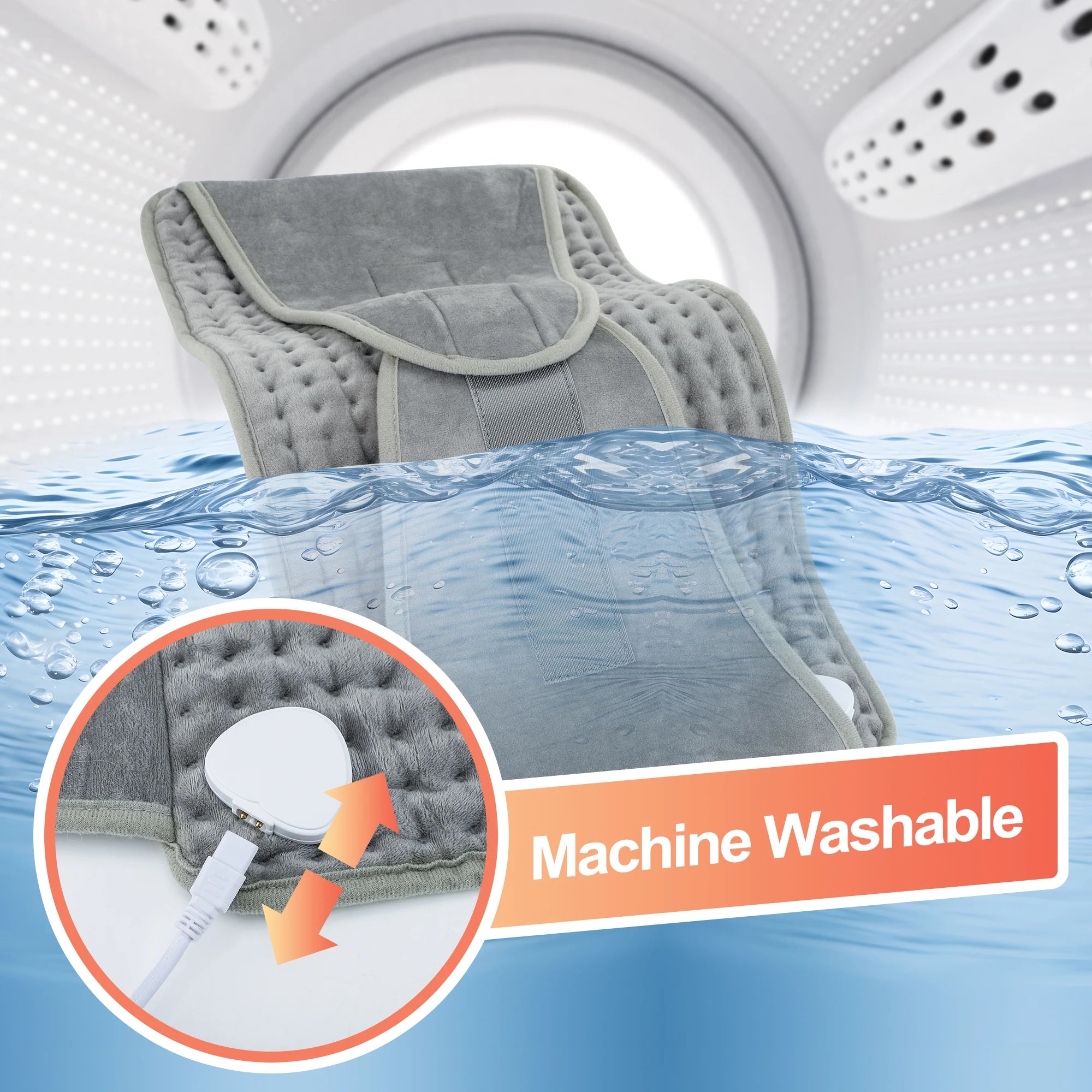 Electric Heated Waist and Back Support Wrap with Temperature Control - 5