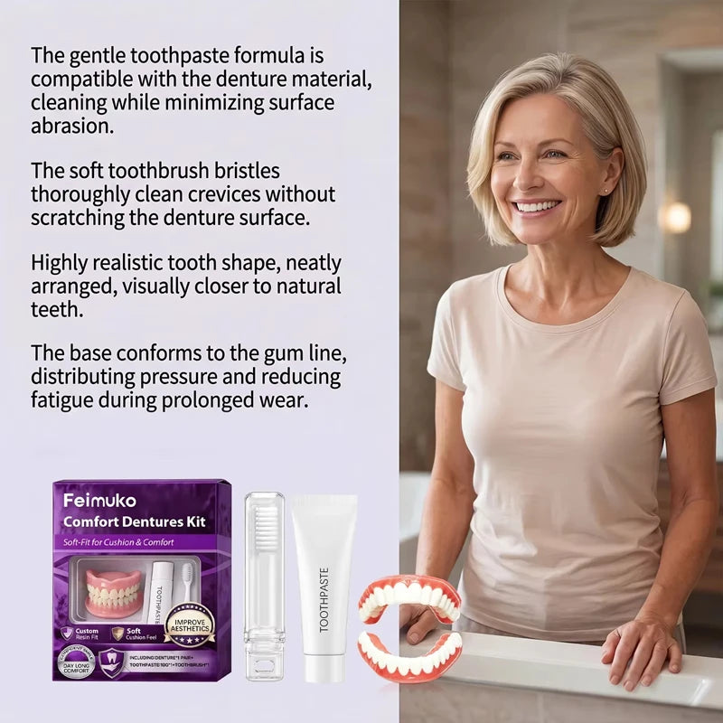 Comfortable Silicone Full Set Dentures for Instant Smile