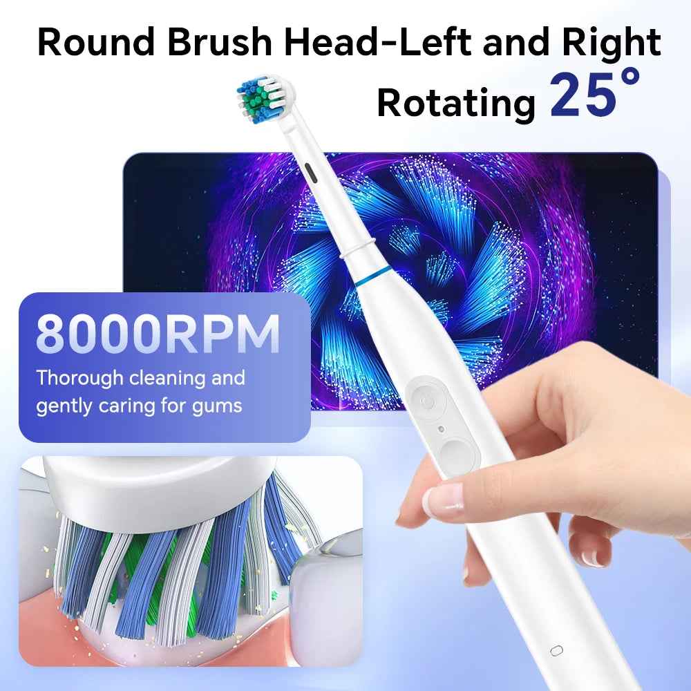 Rechargeable Electric Toothbrush with 5 Modes and 4 Brush Heads - 3
