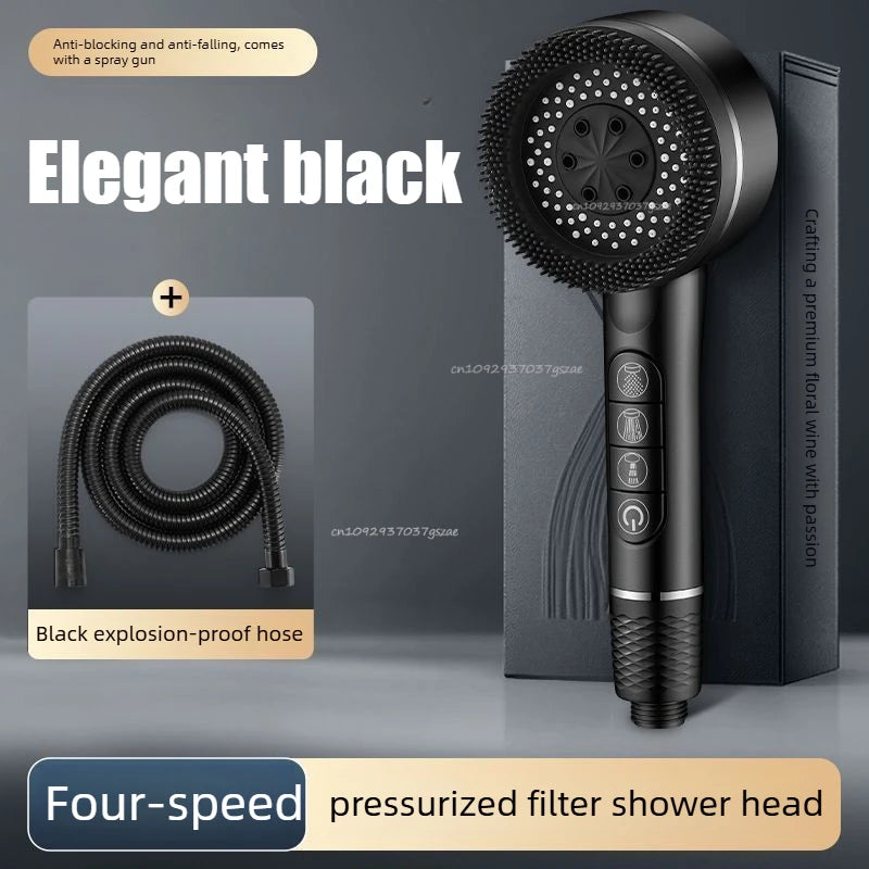 4-Mode High-Pressure Water Saving Handheld Shower Head