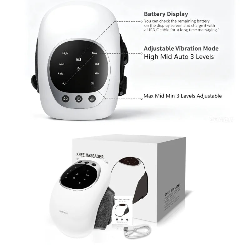3-in-1 Cordless Knee Massager for Pain Relief and Recovery