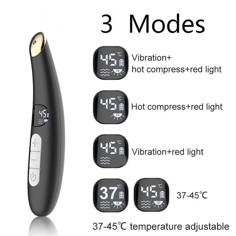 3-in-1 Heated Eye Massager Wand for Dark Circles and Puffiness