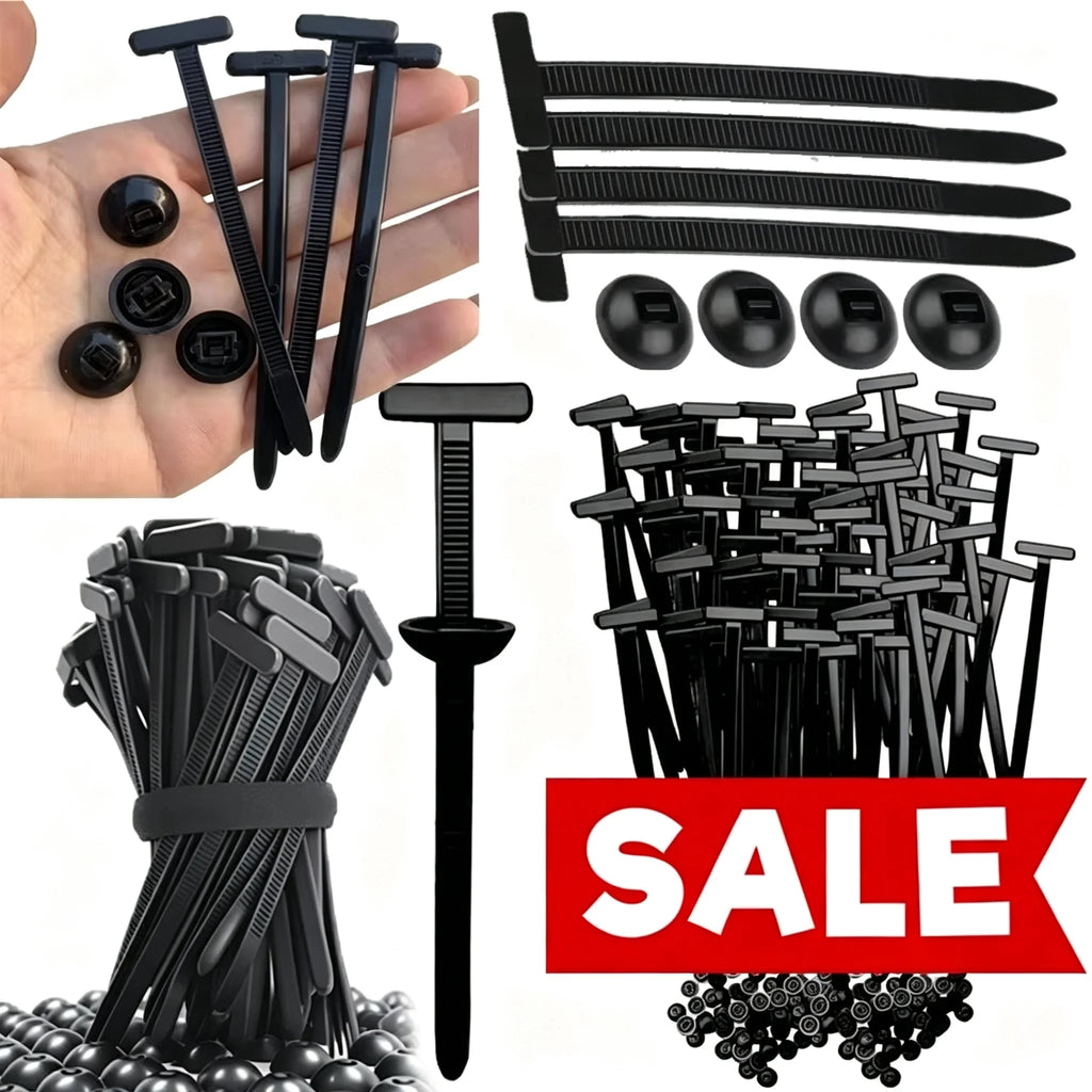 Heavy Duty Automotive Cable Tie Fasteners with Locking Clips
