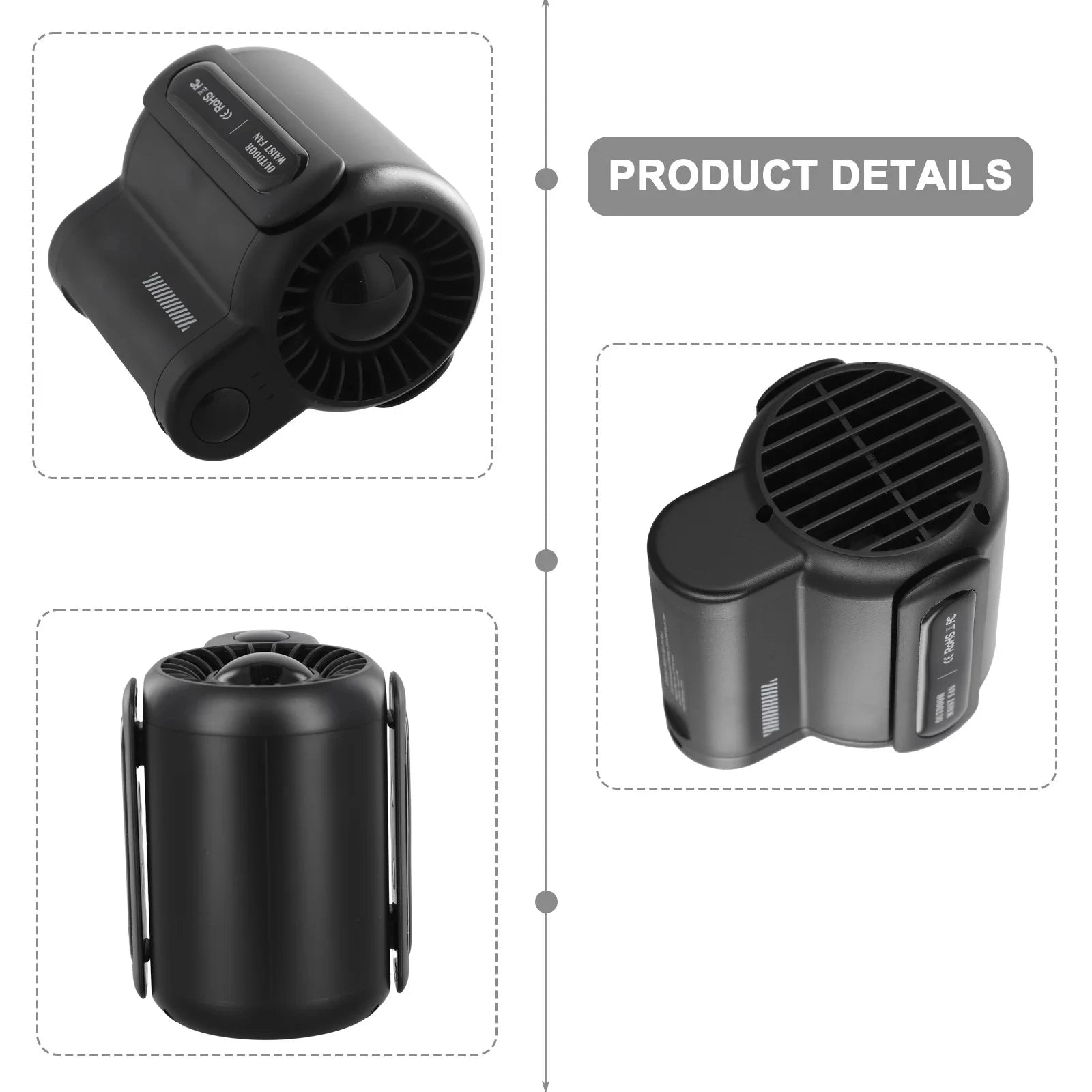 Portable Rechargeable Waist Clip Cooling Fan for Travel and Sports - 13