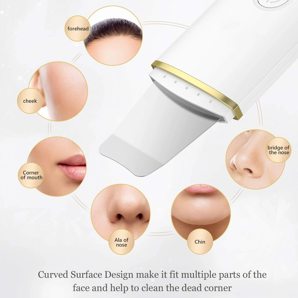 Ultrasonic Facial Skin Scrubber and Pore Cleaner Spatula