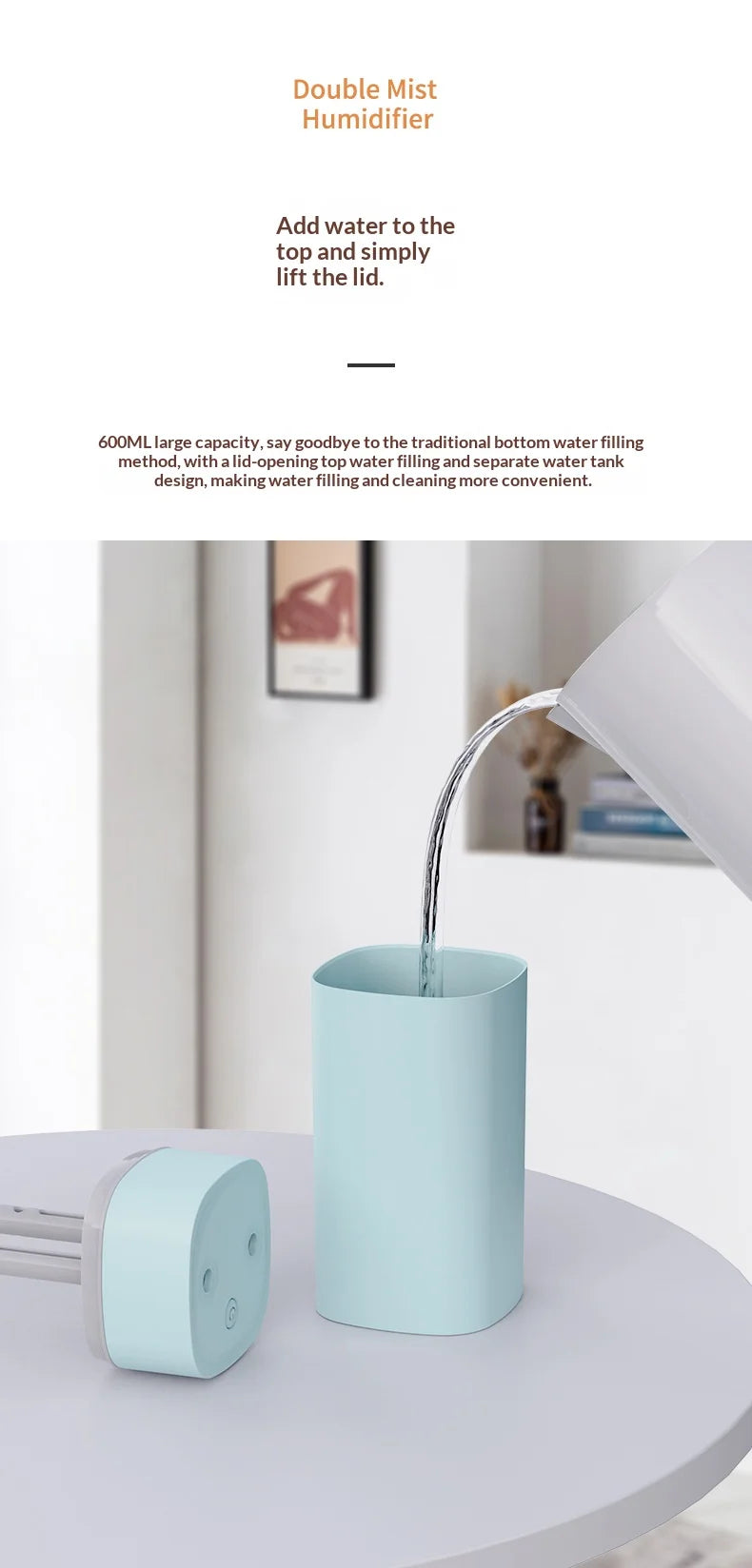 Portable Dual Spray Aromatherapy Desktop Humidifier